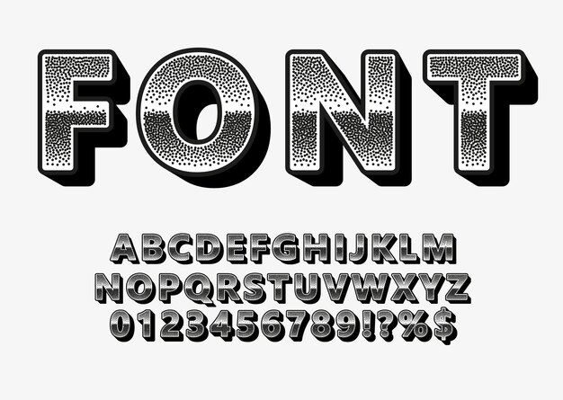 Premium Vector | Vector Of Retro Font And Alphabet Eps