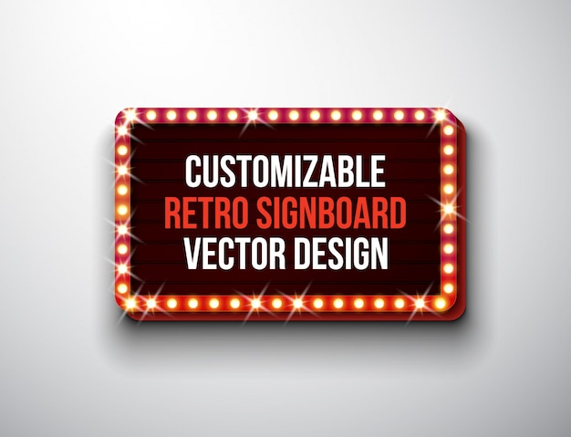 Vector retro signboard or lightbox illustration Premium Vector