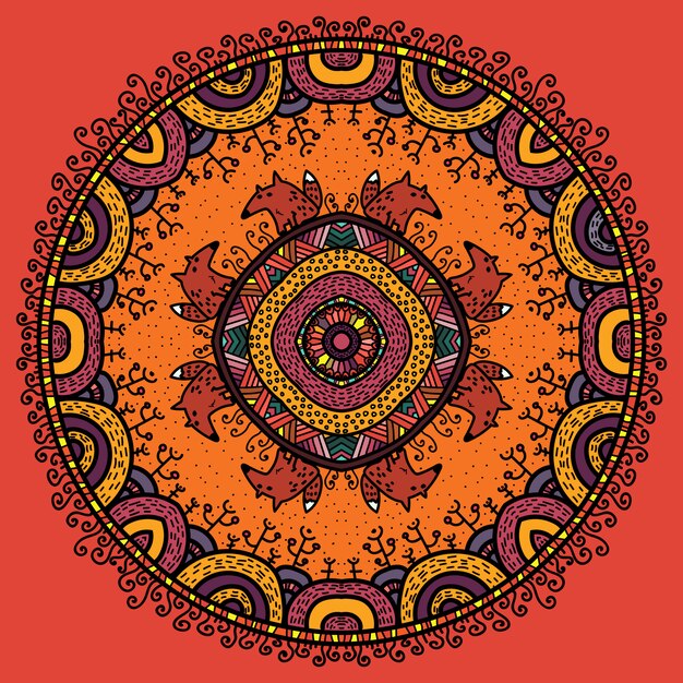 Download Vector round mandala in childish style. | Premium Vector