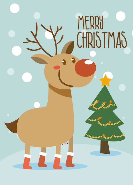 Download Vector rudolph the red nosed reindeer | Premium Vector