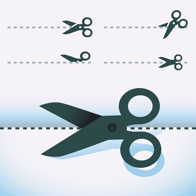 Vector scissors - set of design elements Premium Vector