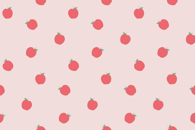 Free Vector | Vector seamless apple pattern pastel background