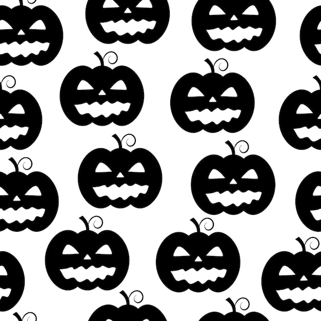 Premium Vector Vector Seamless Halloween Pattern With Pumpkins