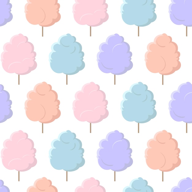 Premium Vector | Vector seamless pattern with cotton candy isolated on ...