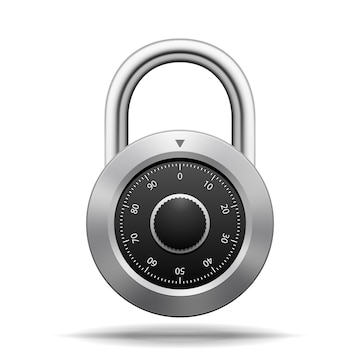 Free Vector | Vector security padlock. chrome steel with dial isolated ...