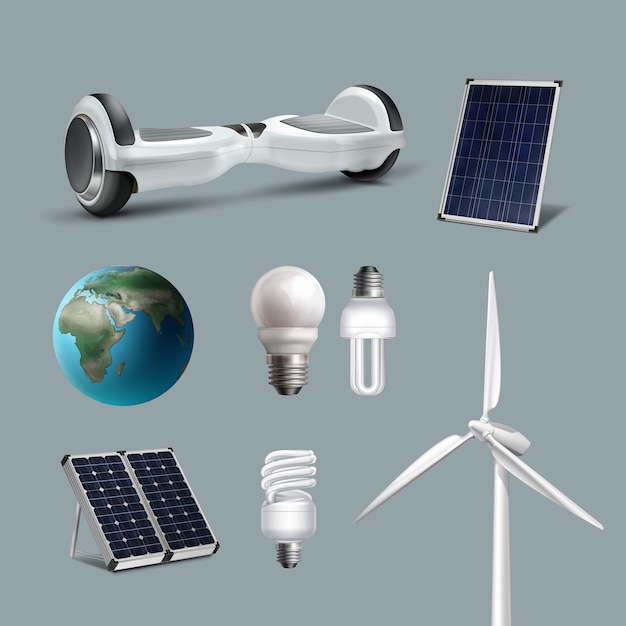  Free  Vector Vector set alternative  and renewable energy 