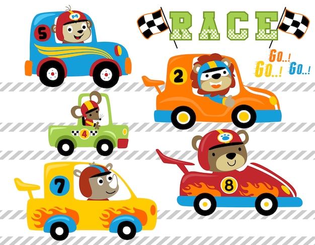 Download Free Vector Set Of Animal Car Racing Cartoon Premium Vector Use our free logo maker to create a logo and build your brand. Put your logo on business cards, promotional products, or your website for brand visibility.