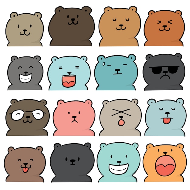 Vector set of bear Premium Vector