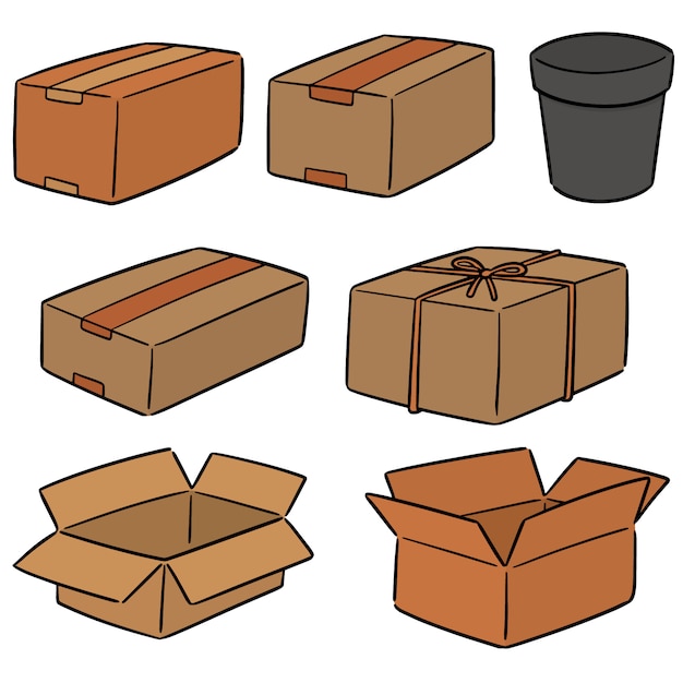 Premium Vector | Vector set of box