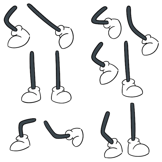 Vector set of cartoon leg | Premium Vector