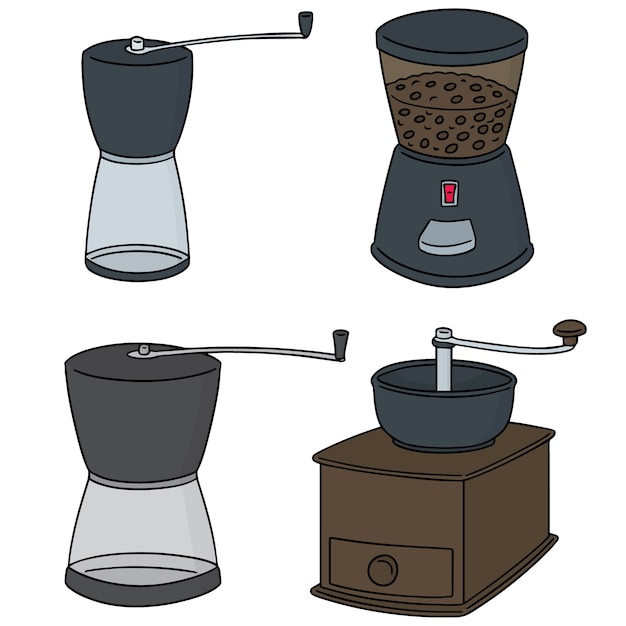 Vector set of coffee grinder | Premium Vector