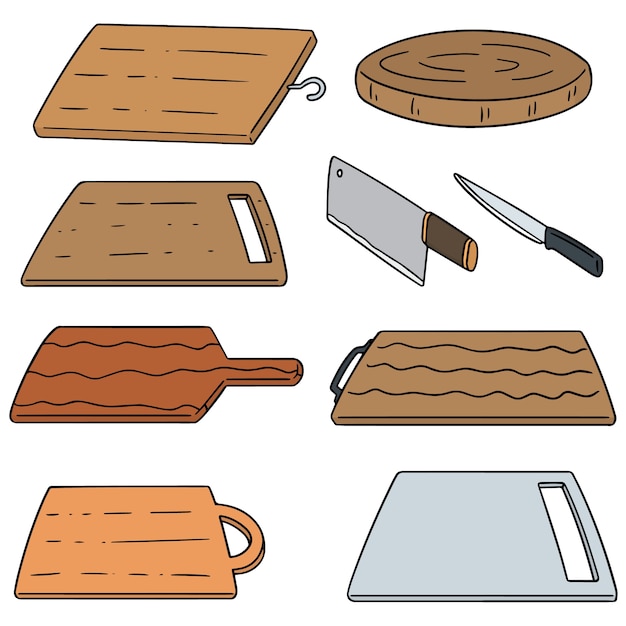 Premium Vector | Vector set of cutting board