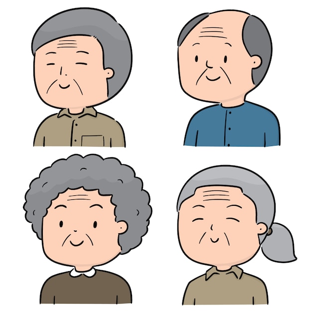 Premium Vector | Vector set of elder people