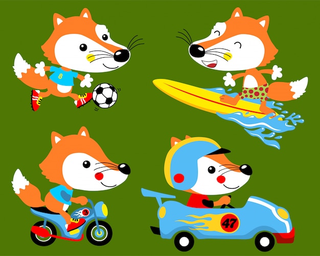 Download Free Vector Set Of Fox Cartoon Activities Premium Vector Use our free logo maker to create a logo and build your brand. Put your logo on business cards, promotional products, or your website for brand visibility.