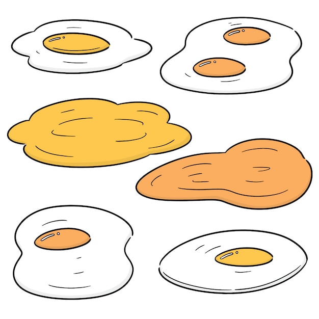 Vector set of fried egg | Premium Vector