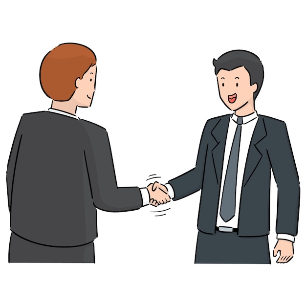 Vector set of handshake Premium Vector