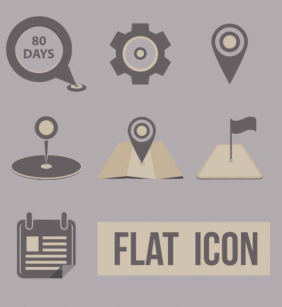 Vector set icons modes of transport. navigation Free Vector