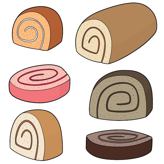 Vector set of jam roll Premium Vector