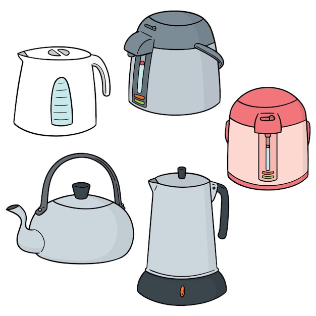 Premium Vector | Vector set of kettle