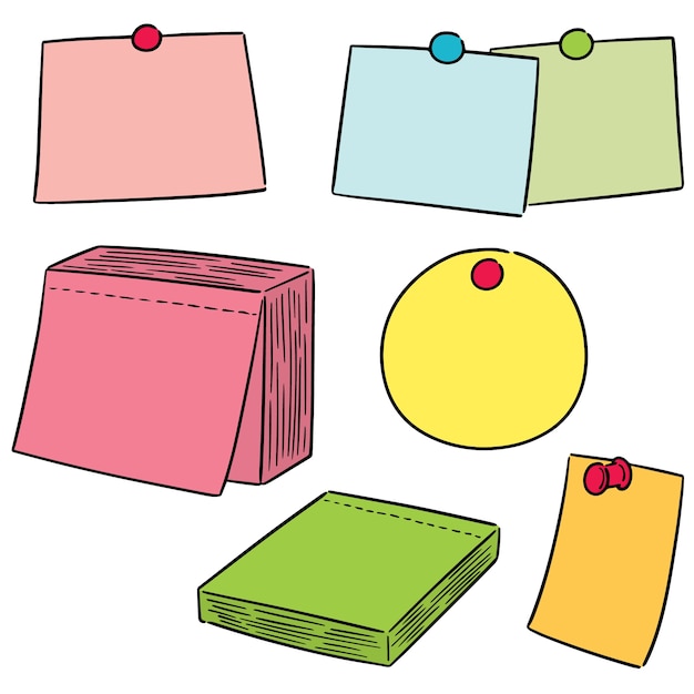 Vector set of memo note Premium Vector