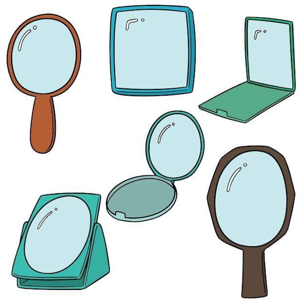 Vector set of mirror Premium Vector