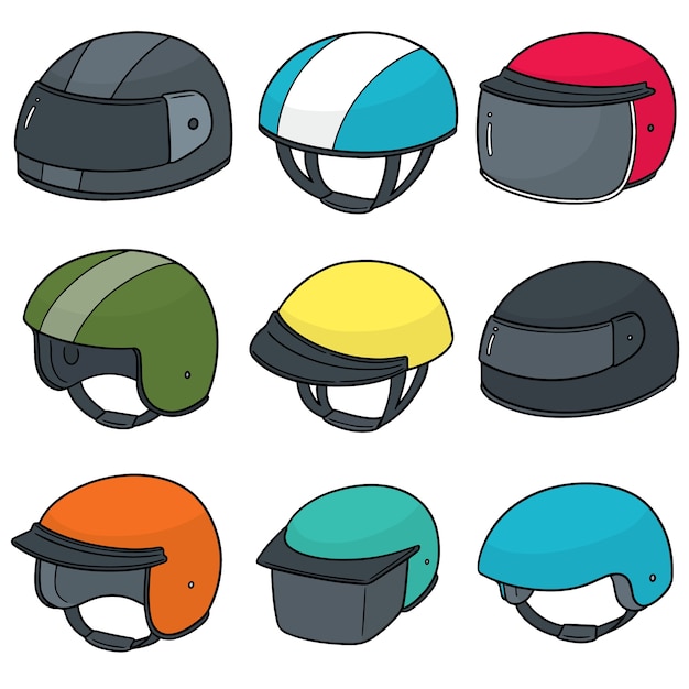 Vector set of motorcycle helmet | Premium Vector