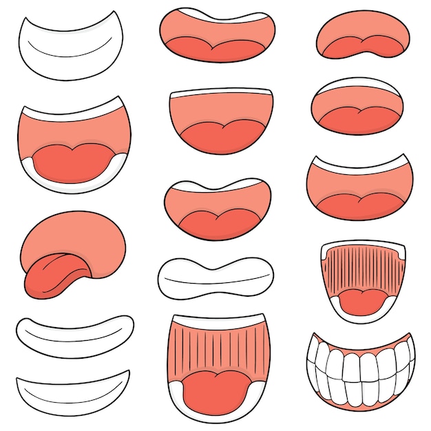 Premium Vector | Vector set of mouth