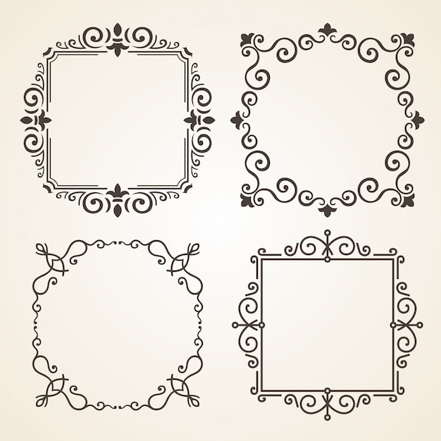 Premium Vector Vector Set Of Ornate Decor Frames