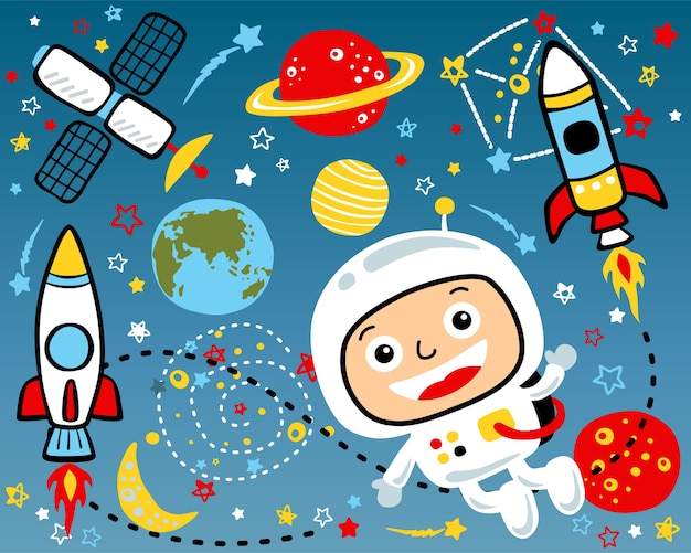 Premium Vector Vector set of outer space cartoon illustration