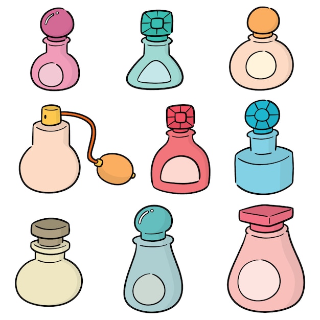 Premium Vector | Vector set of perfume bottle