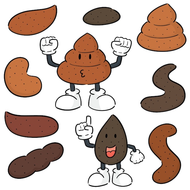 Vector set of poop Premium Vector