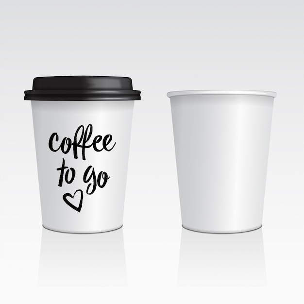 Download Premium Vector | Vector set of realistic blank mock up paper cups with plastic lid.