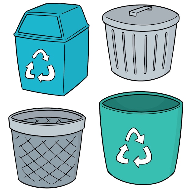 Vector set of recycle garbage Premium Vector
