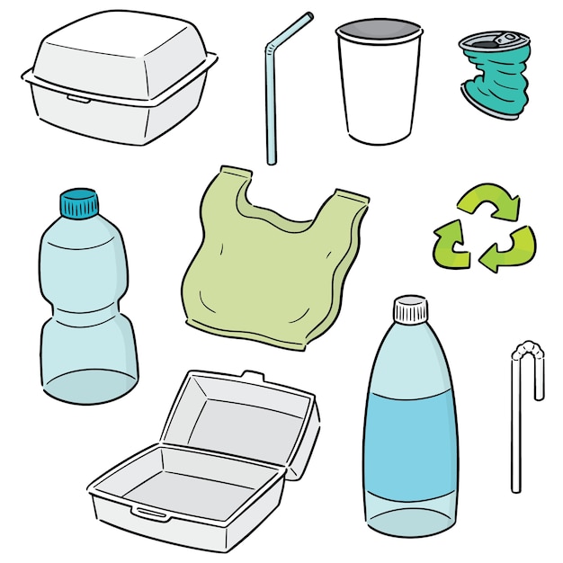 Premium Vector | Vector set of recycle item