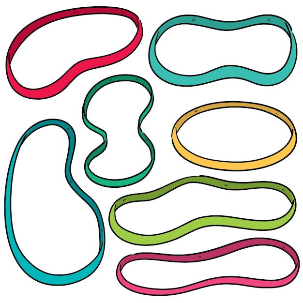 Vector set of rubber bands Premium Vector