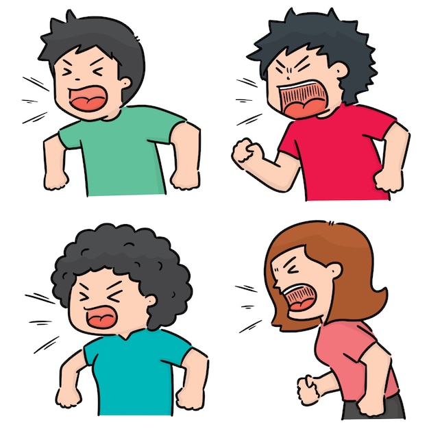 Premium Vector Vector Set Of Shouting People