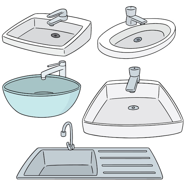 Premium Vector Vector Set Of Sink   Vector Set Sink 60352 876 