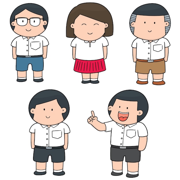 Download Vector set of student | Premium Vector