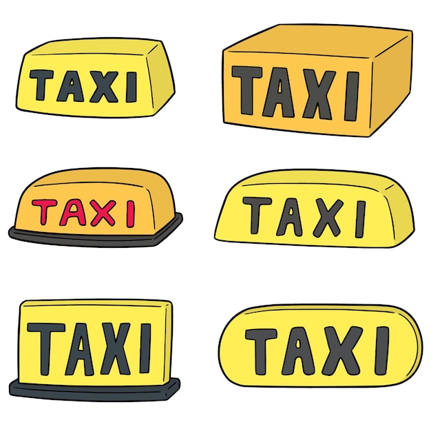 Premium Vector Vector Set Of Taxi Sign