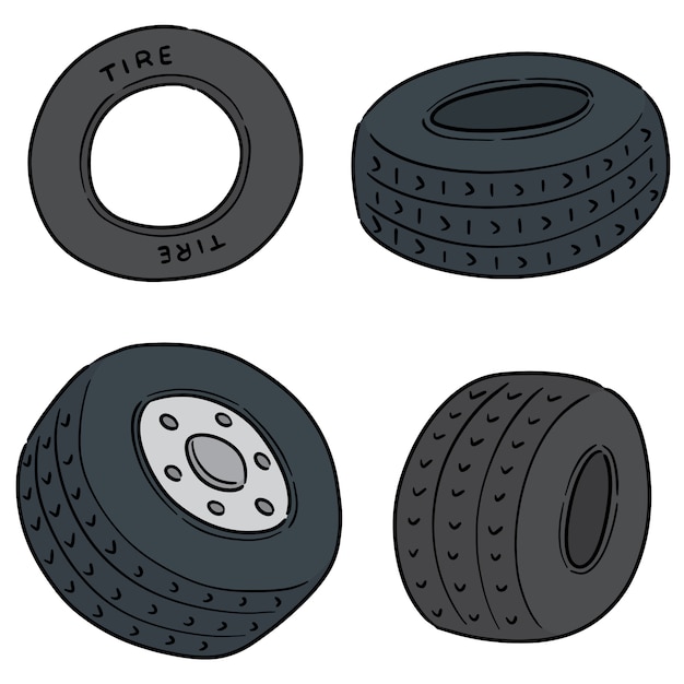 Vector set of tires | Premium Vector