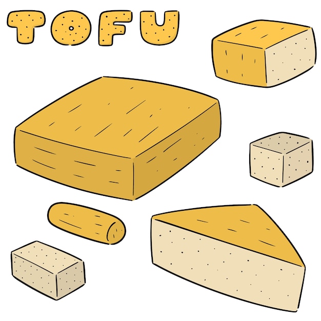 Vector set of tofu Premium Vector