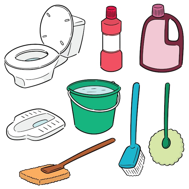 toilet cleaning set