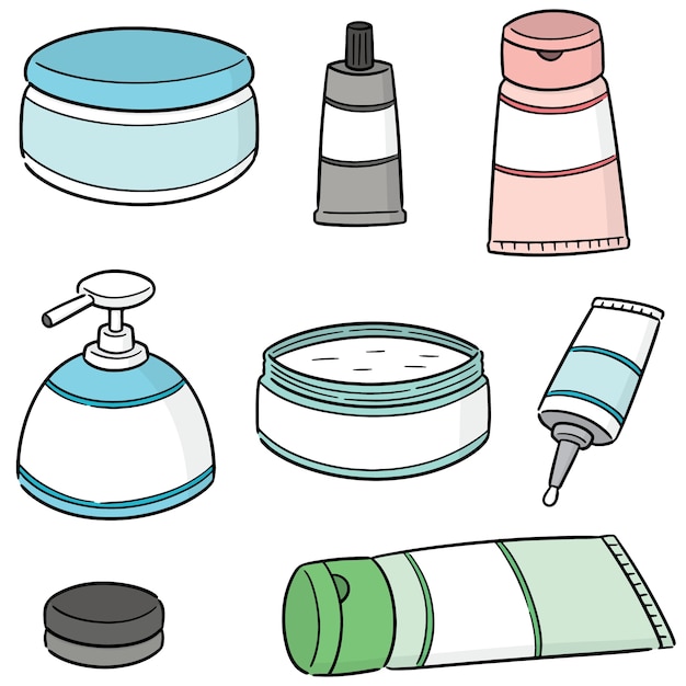 Vector set of topical cosmetic and topical medicine Premium Vector