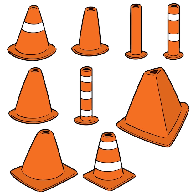 Download Vector set of traffic cone | Premium Vector