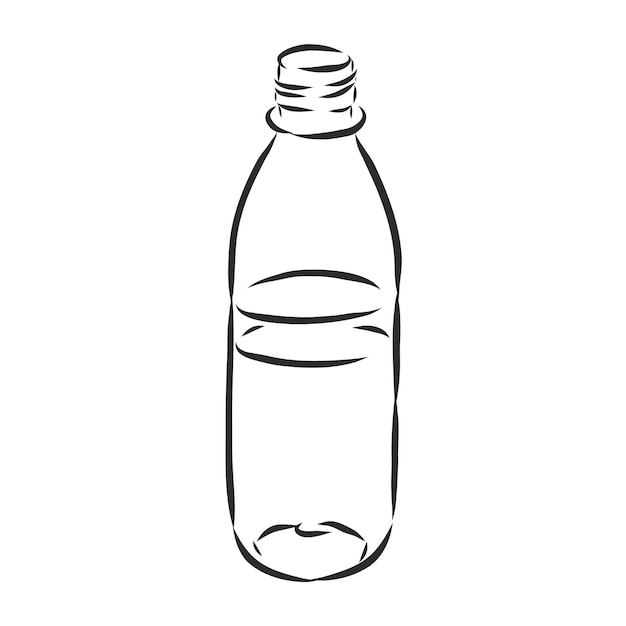 Premium Vector | Vector single sketch plastic bottle of water. plastic ...