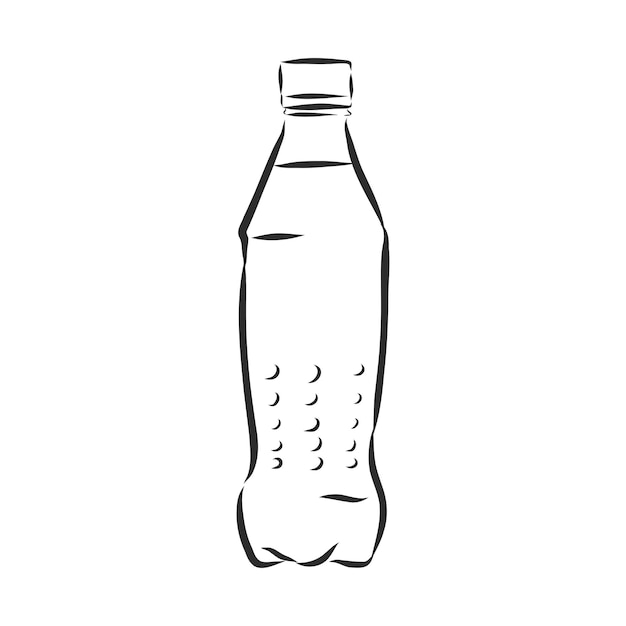 Premium Vector Vector single sketch plastic bottle of water. plastic