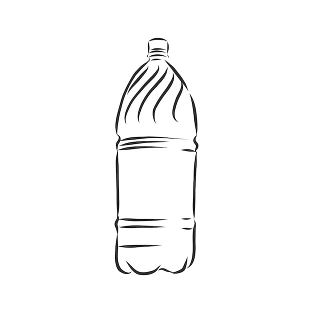 Premium Vector | Vector single sketch plastic bottle of water. plastic ...