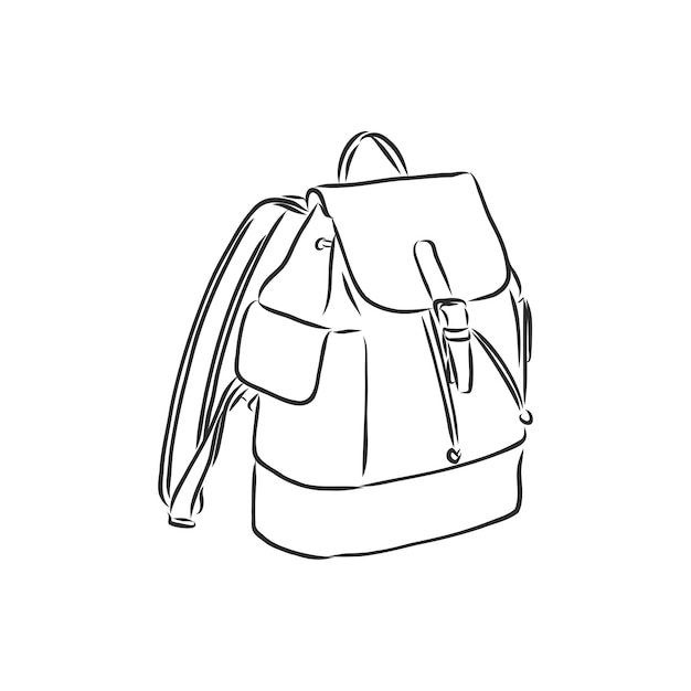 Premium Vector | Vector sketch illustration - hipster backpack ...