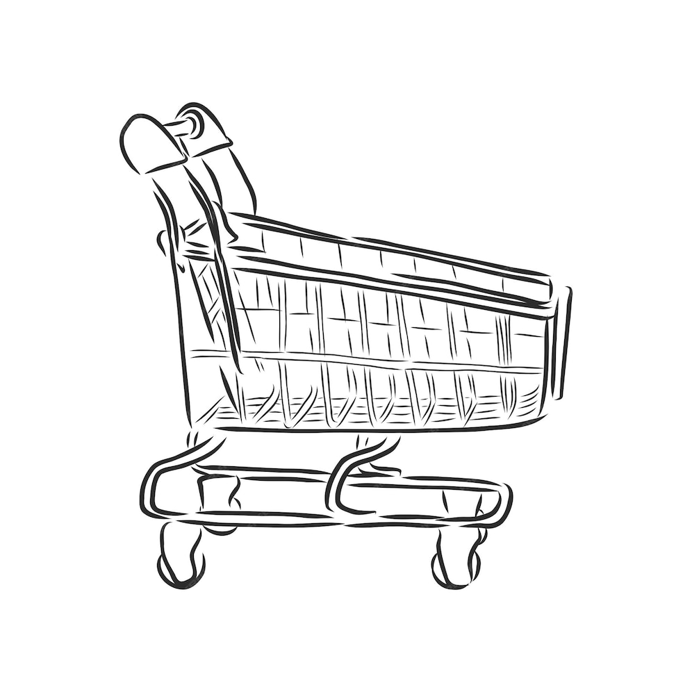 Premium Vector Vector sketch illustration trolley for shopping