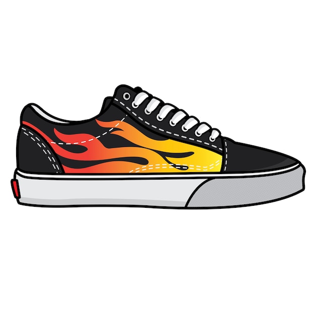 sneakers on fire